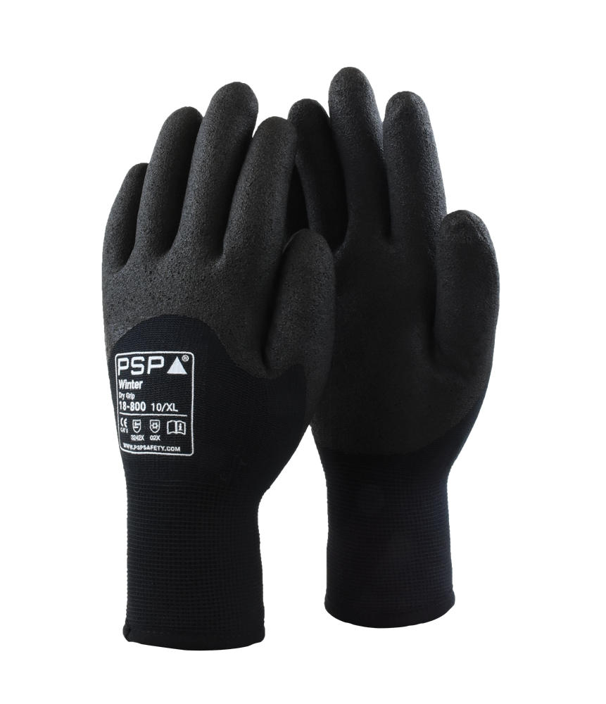 18-800 Dry Grip Werkhandschoen Winter zwart