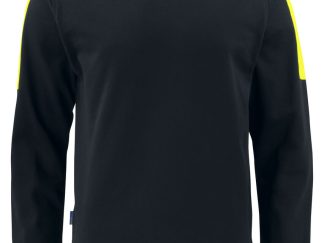 2125 SWEATER RONDE HALS MET FLUO INZETSTUKKEN