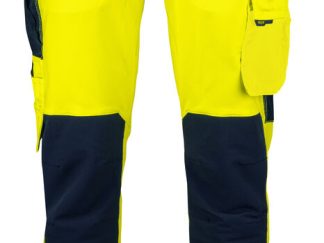 6573 SIGNALISATIESTRETCHBROEK MET KNIEZAKKEN EN SPIJKERZAKKEN EN ISO 20471 KLASSE 2